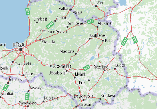 Karte Stadtplan Madonas novads
