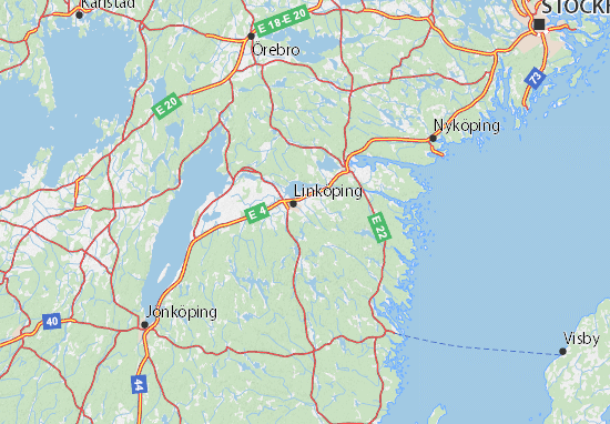 Kaart Plattegrond Östergötlands län