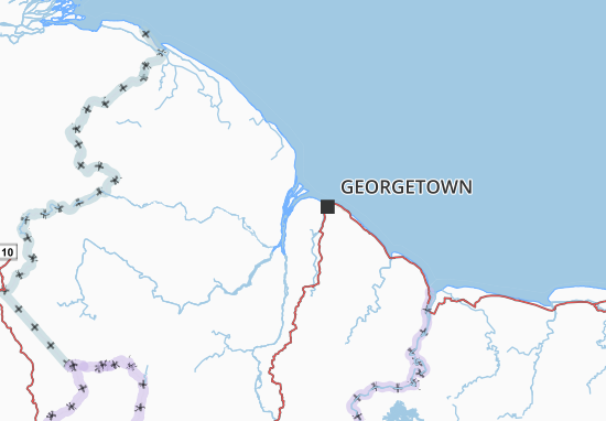 Mapa Essequibo Islands-west Demerara