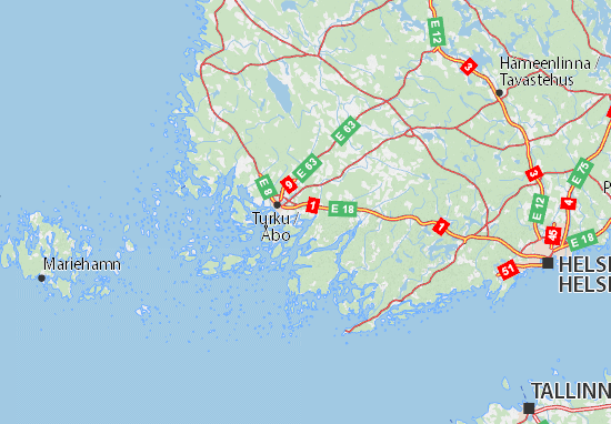 Kaart Plattegrond Varsinais-Suomi