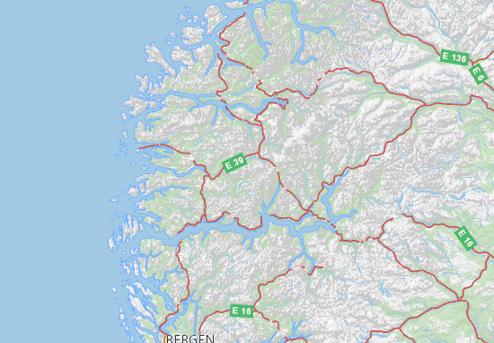 Mapa Sogn og Fjordane