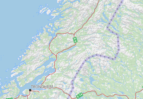 Kaart Plattegrond Nord-Trøndelag