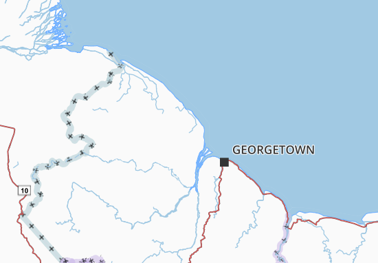 Karte Stadtplan Pomeroon-Supenaam